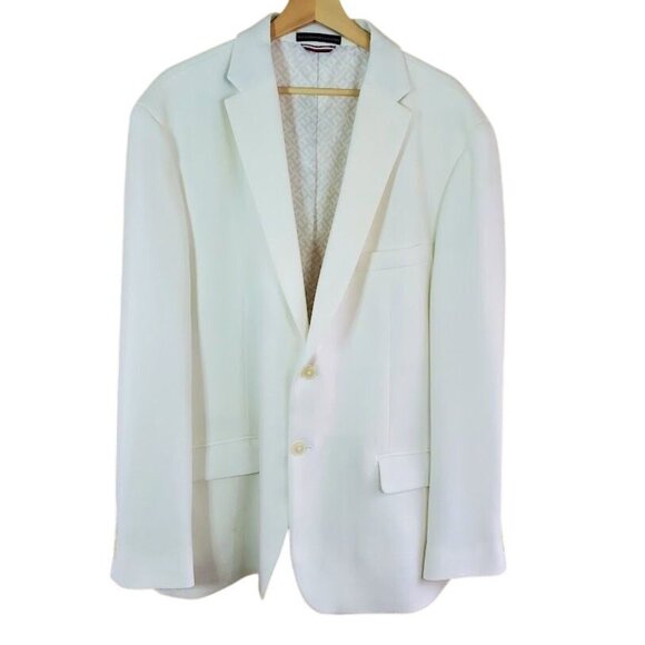 Tommy Hilfiger White Blazer JacketModern Tailored FitPreppy Resort 48R